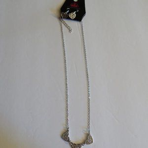 Paparazzi Another Love Story Silver Three Dainty Heart Necklace Valentines!